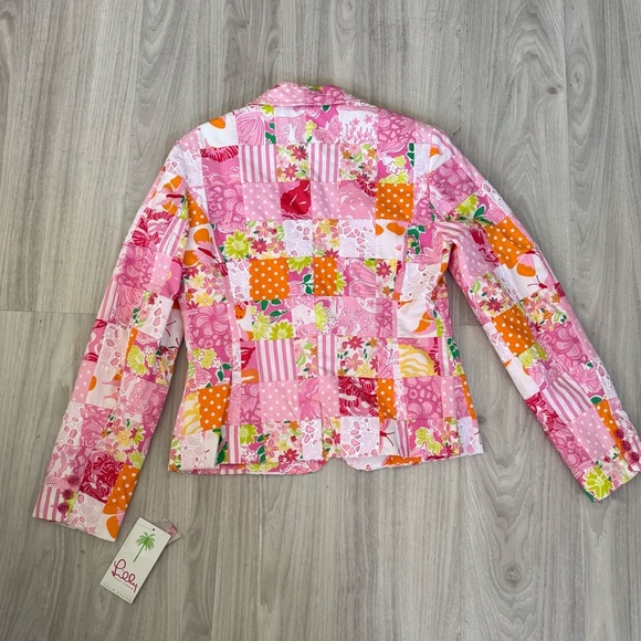 Lilly Pulitzer Eden Jacket Blazer Patchwork2 Minute Sewn Patch White Label NWT M - Picture 2 of 7